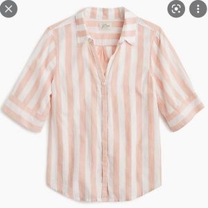 J Crew short sleeved blouse in wide stripe
